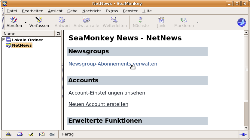 Newsgroup-Abonnements verwalten